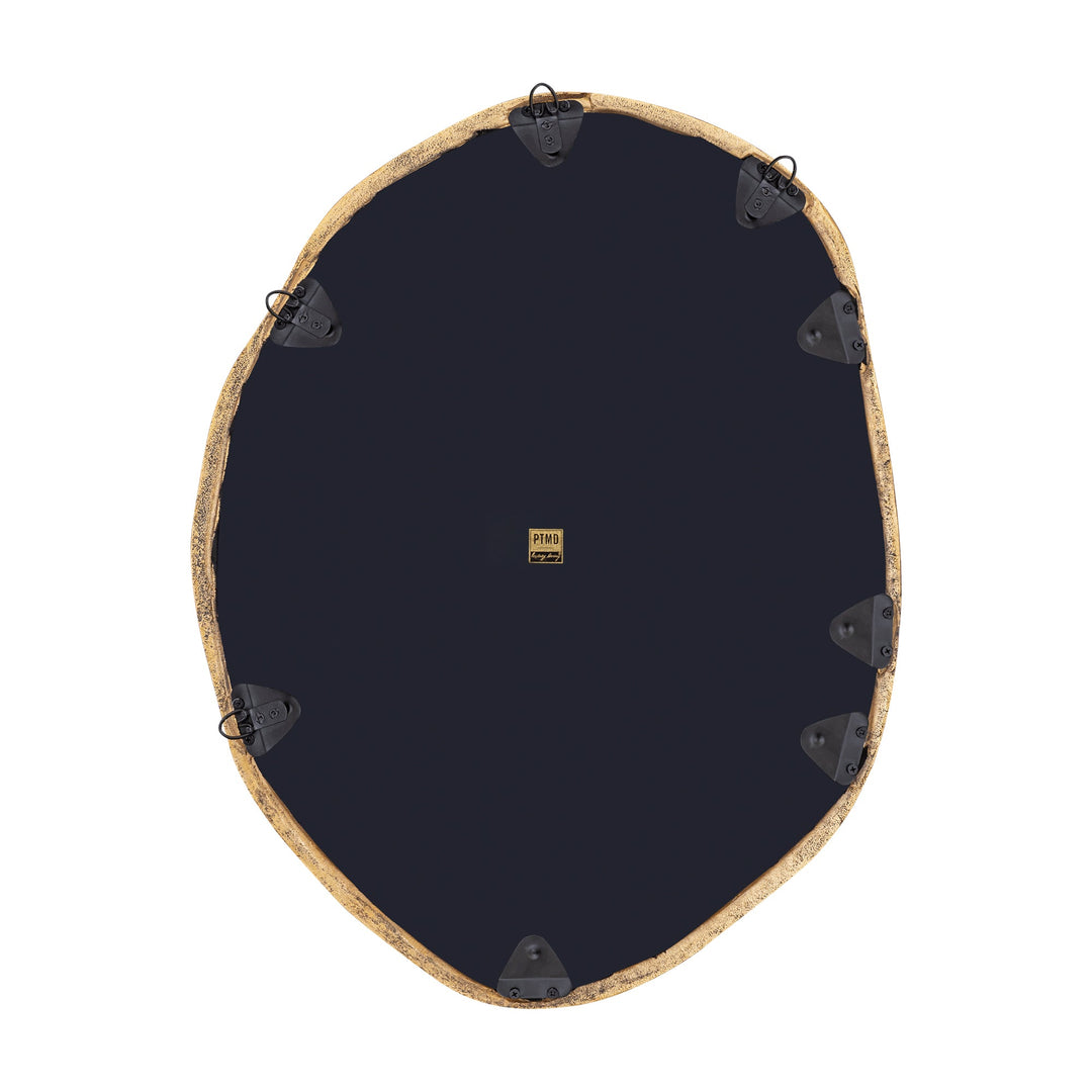 Paislie Brass Organic Shaped Mirror Round 56x3x72cm PTMD