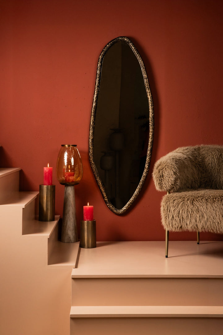 Paislie Brass Organic Shaped Mirror Oval 56x3x150cm PTMD