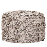 PTMD Nevo Suède Leren Pouf Rond – 60×40 cm | Taupe of Cream