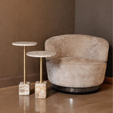 Filou Draaifauteuil Beige met GRATIS Marmeren Bijzettafel – Woonmaand