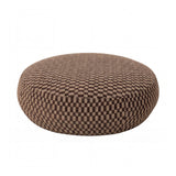 PTMD Pilo Donkerbruin Geblokte Ronde Pouf L – ø88 cm