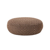 PTMD Pilo Donkerbruin Geblokte Ronde Pouf S – ø70 cm