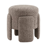 PTMD Pico Taupe Ronde Pouf – ø46 cm | Legacy Mink Stof