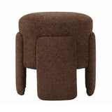 PTMD Pico Bruine Ronde Pouf – ø46 cm | Miami Stof