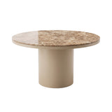 PTMD Lunaro Beige Marmeren Eettafel Rond – ø140 cm | Handgemaakt