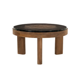 Salontafel Lucent Mangohout met Zwart Glas - By-Boo