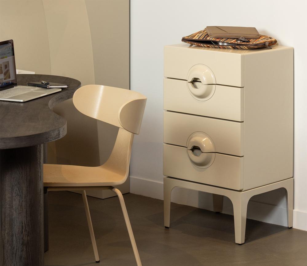 WOOOD Merge ladekast 4 lades hout greige