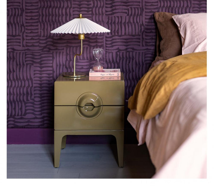 WOOOD Merge nachtkastje 2 lades hout honinggeel