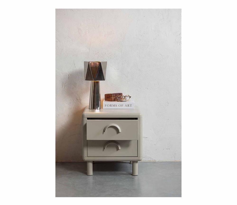 WOOOD Rune ladekast/nachtkastje 2 lades metaal sand