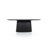Ovaal Eettafel Aron – mangohout zwart 200x110cm