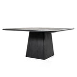 Vierkant Eettafel Aron – mangohout zwart 150x150cm