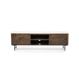 TV meubel Lio – mangohout & travertin beige 2 deuren 170cm