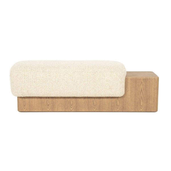 Bankje George – stof & hout beige flou