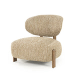 Fauteuil Reza – stof taupe & bruin frame