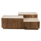 Salontafel Marmer & Mangohout 105x89 cm – Eleonora Quido
