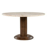 Rond Eettafel Ted – marmer & mangohout 130cm