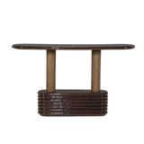 Sidetable Kyan – beton, eiken & metaal roodbruin