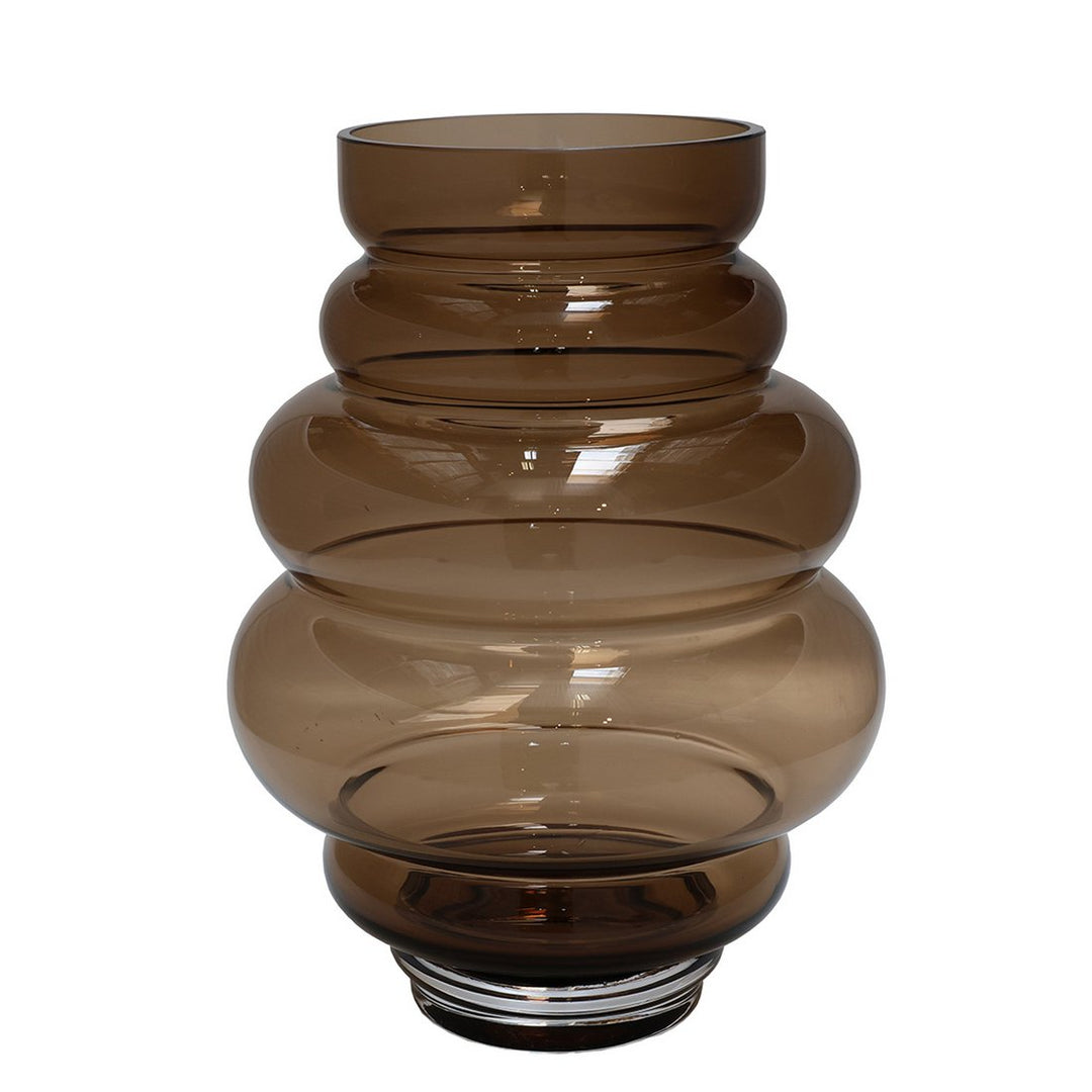 Maputo Taupe vaas – Mondgeblazen bruine glazen designvaas
