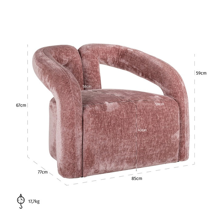 Richmond Fauteuil Dana Rose Chenille Bergen