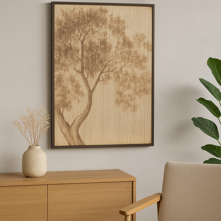 Wanddecoratie Boom – Gemaakt van Touw (60x90 cm)