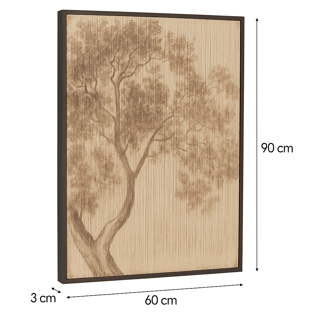 Wanddecoratie Boom – Gemaakt van Touw (60x90 cm)