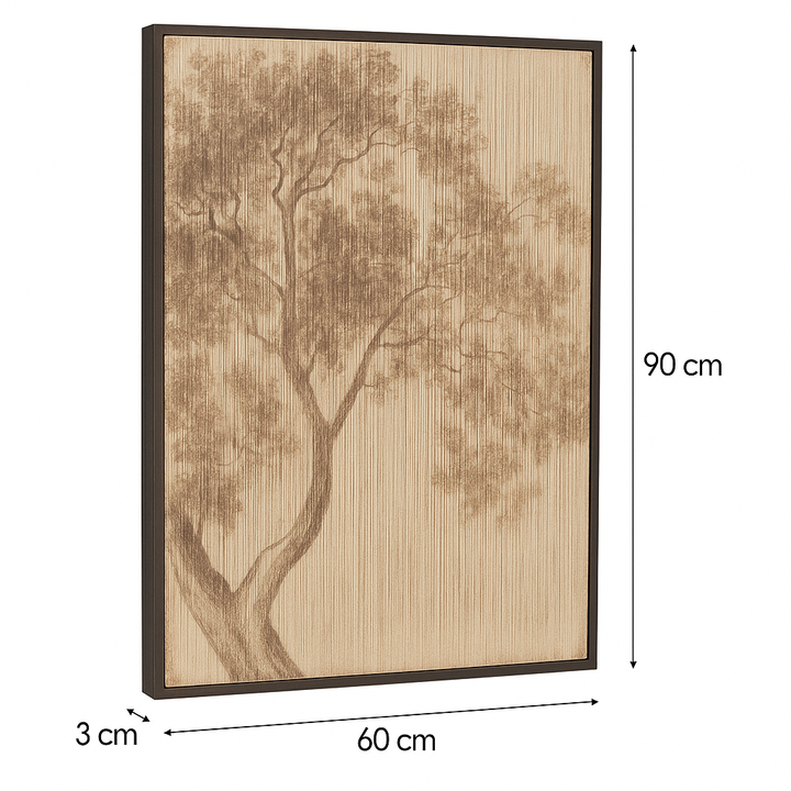 Wanddecoratie Boom – Gemaakt van Touw (60x90 cm)