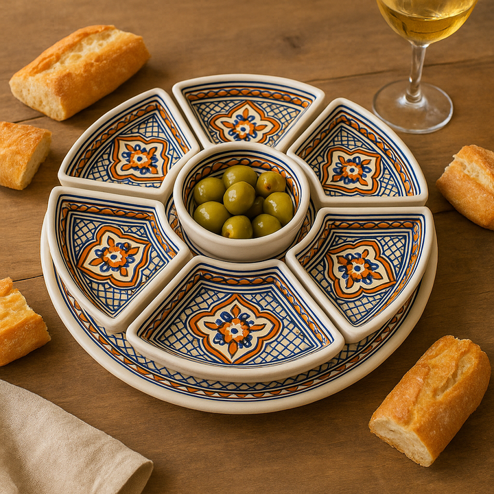 Tapas Set Keramiek 8-delig – Handgemaakt & Fairtrade