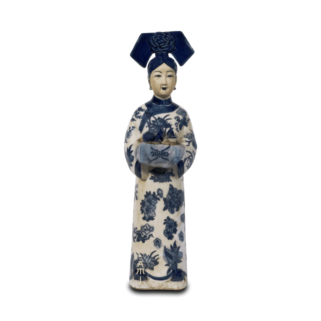 Chinees Beeld van Keizerin – Handgemaakt Blauw Wit Keramiek