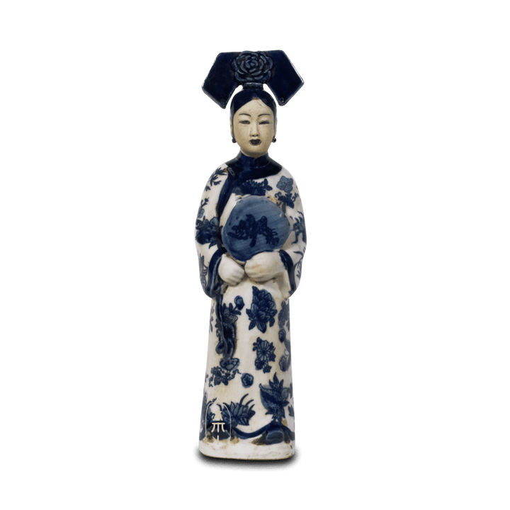 Chinees Beeld van Keizerin – Handgemaakt Blauw Wit Keramiek