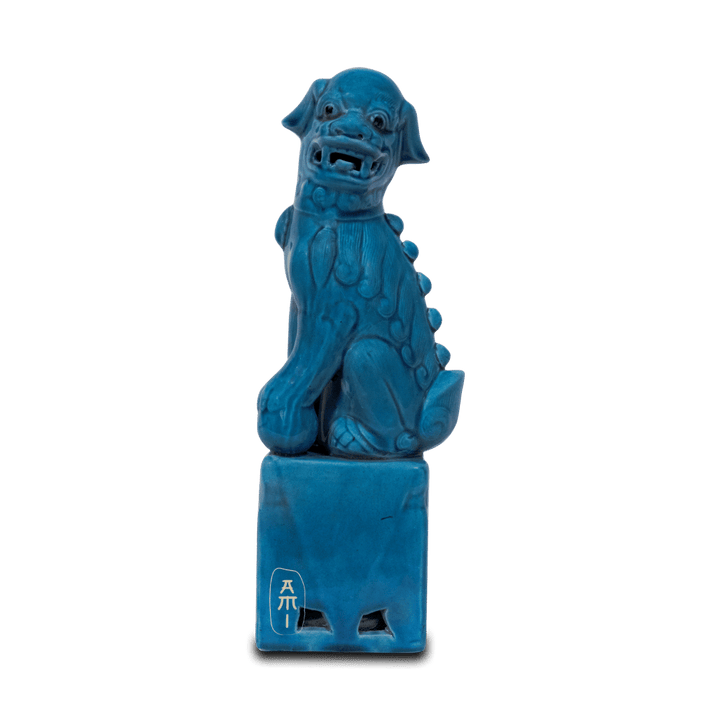 Chinese Tempel Leeuw blauw