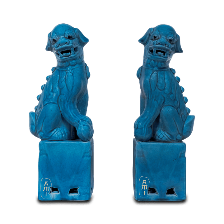 Chinese Tempel Leeuw blauw