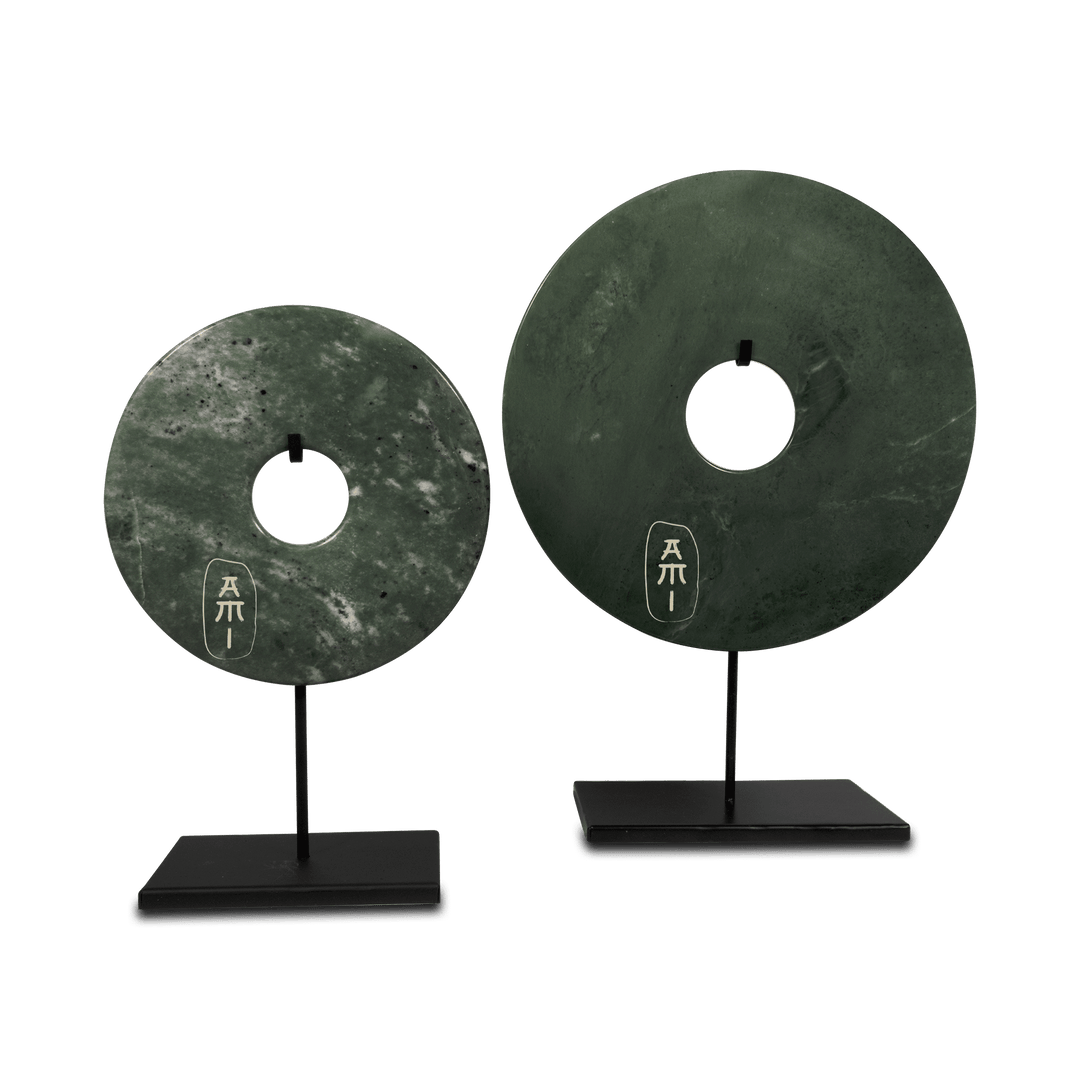 Chinees Jade bi-schijf groen Xl