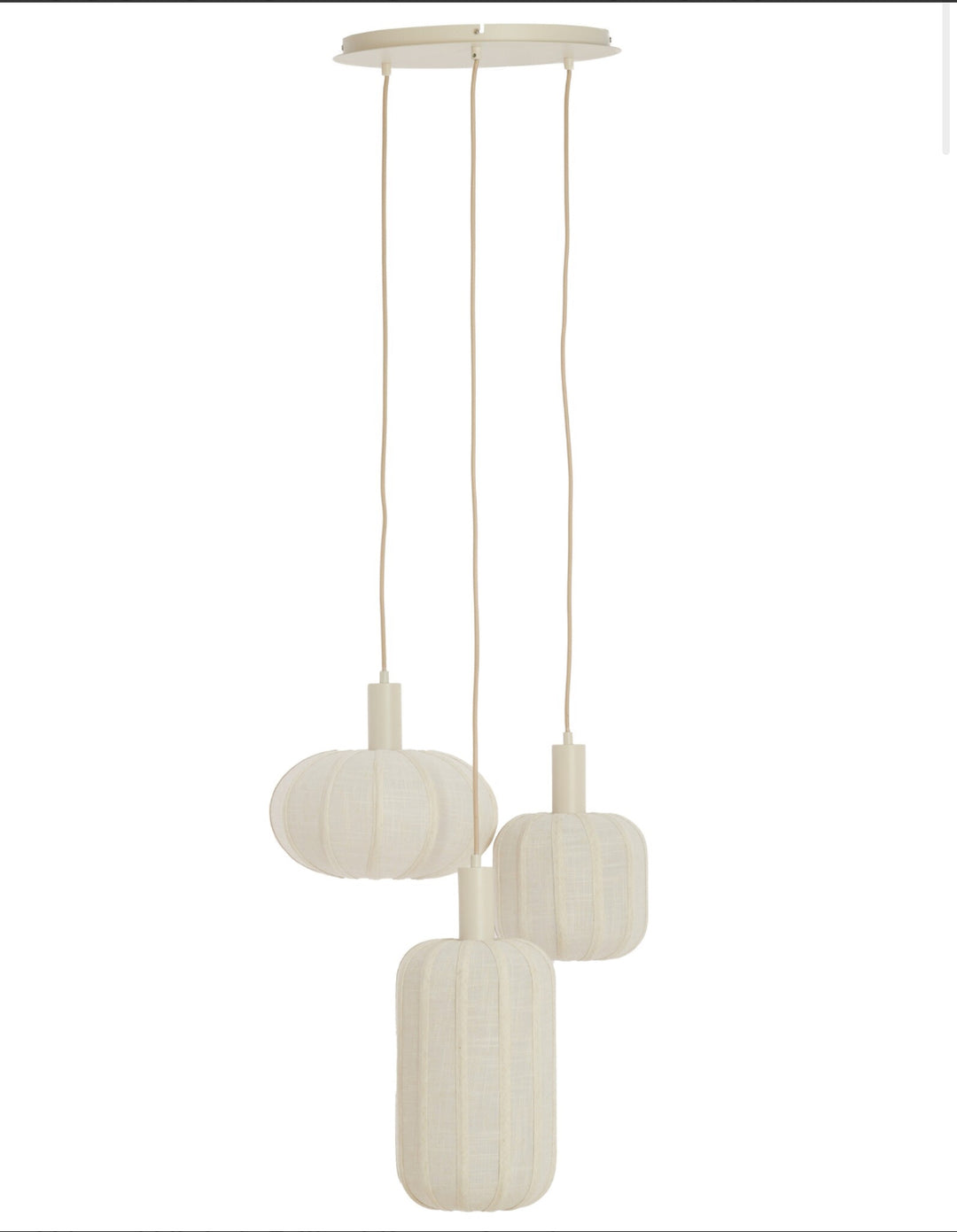 Hanglamp 3L scanda linnen cream