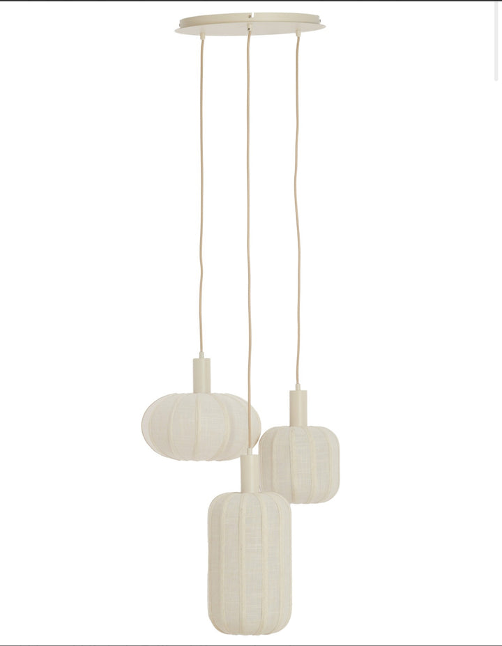 Hanglamp 3L scanda linnen cream