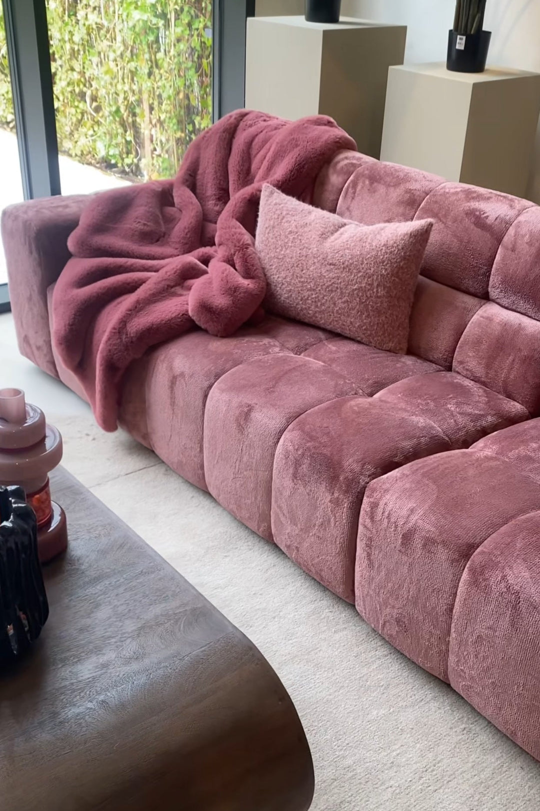 By-Boo bont Plaid Beige – Zachte fluffy deken