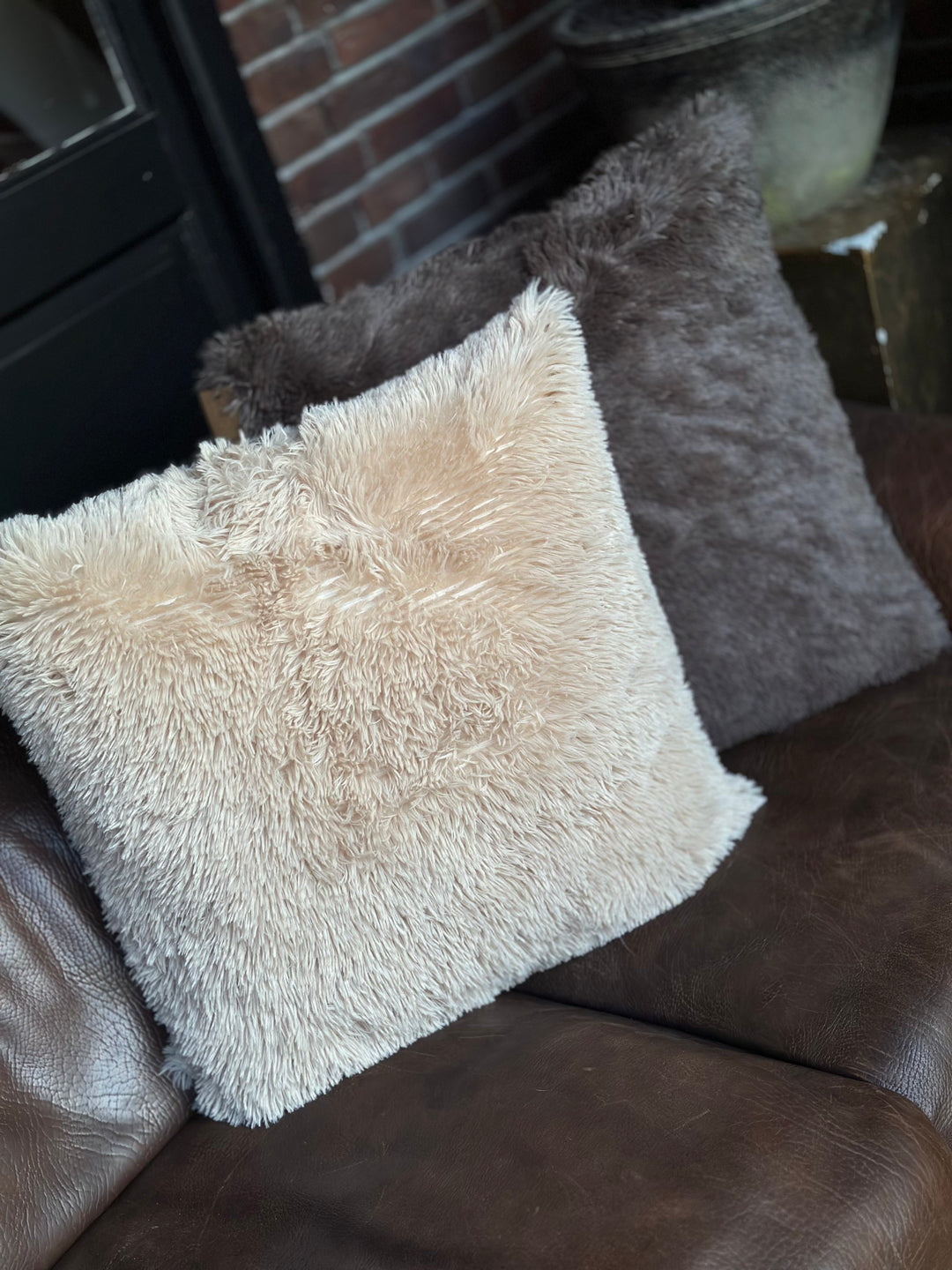 Doodle kussen XL Beige