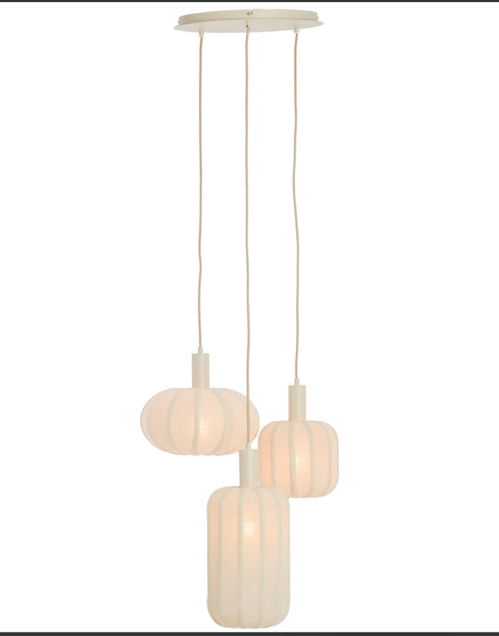 Hanglamp 3L scanda linnen cream