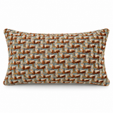 Mattheo kussen 30x50 cm – Deep Teal Jacquard met Zigzagdessin