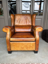 Antieke Schapenleren fauteuil - Lounge Atelier