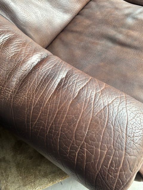 Vintage Buffellederen 2 zits bank De-Sede Style