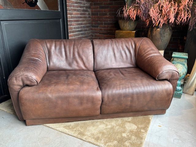 Vintage Buffellederen 2 zits bank De-Sede Style