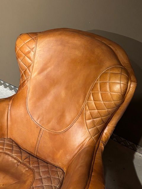 Vintage Stoere Cognac Leren  Saddle Fauteuils