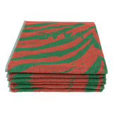 Keukenhanddoeken set van 6 katoen 50x60 cm – VAAT Zebra koraal/groen