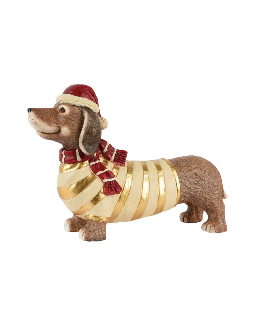 Kerst Teckel 57 met Muts en Sjaal