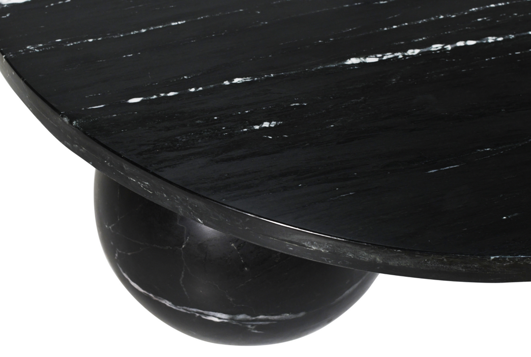 Diro Black Marble 3-bol salontafel rond