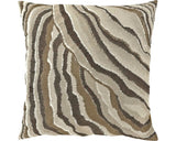 Luxe Sierkussen Velvet Golfpatroon Bruin 45x45 cm
