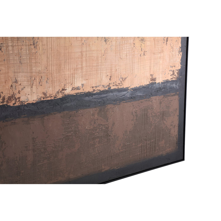 Asante Brown canvas painted wallpanel square frame PTMD