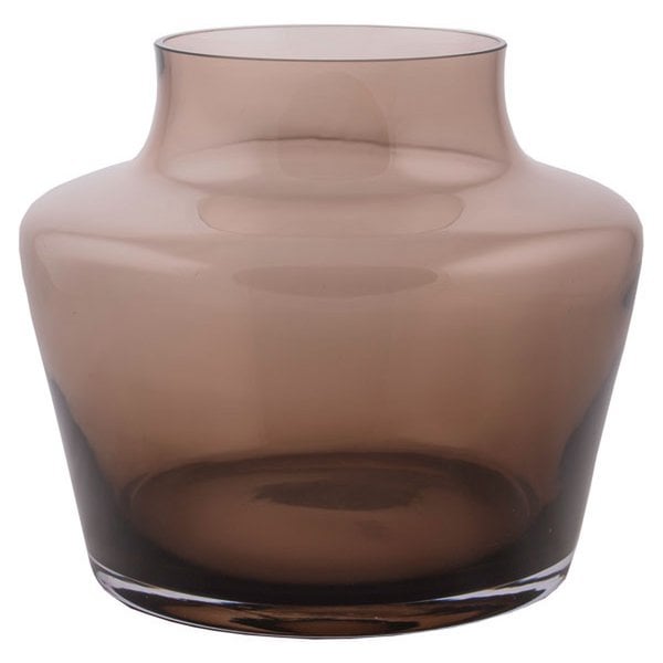 Coral Taupe vaas – Mondgeblazen bruine glazen vaas Ø25xH22 cm
