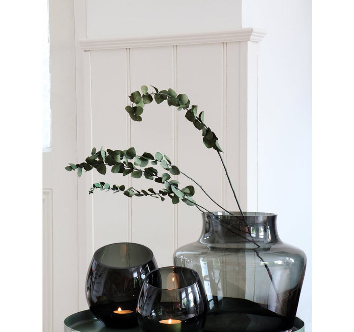 Moho Grey waxinelichthouders – Set van 2 glazen sfeerlichthouders