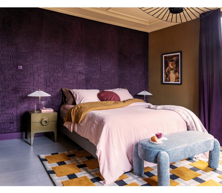 WOOOD Merge nachtkastje 2 lades hout honinggeel